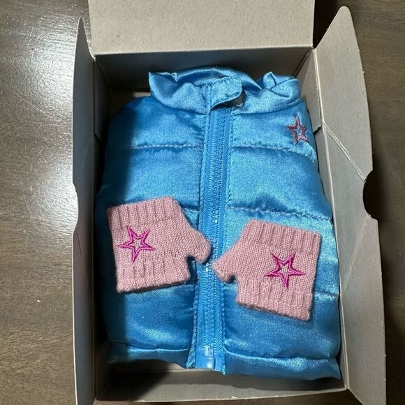 American Girl Blue Puff Jacket with Gloves - Picture 5 of 5